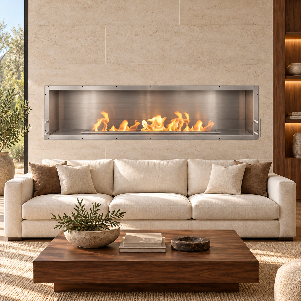 96-Inch Single-Sided Bioethanol Fireplace Firebox
