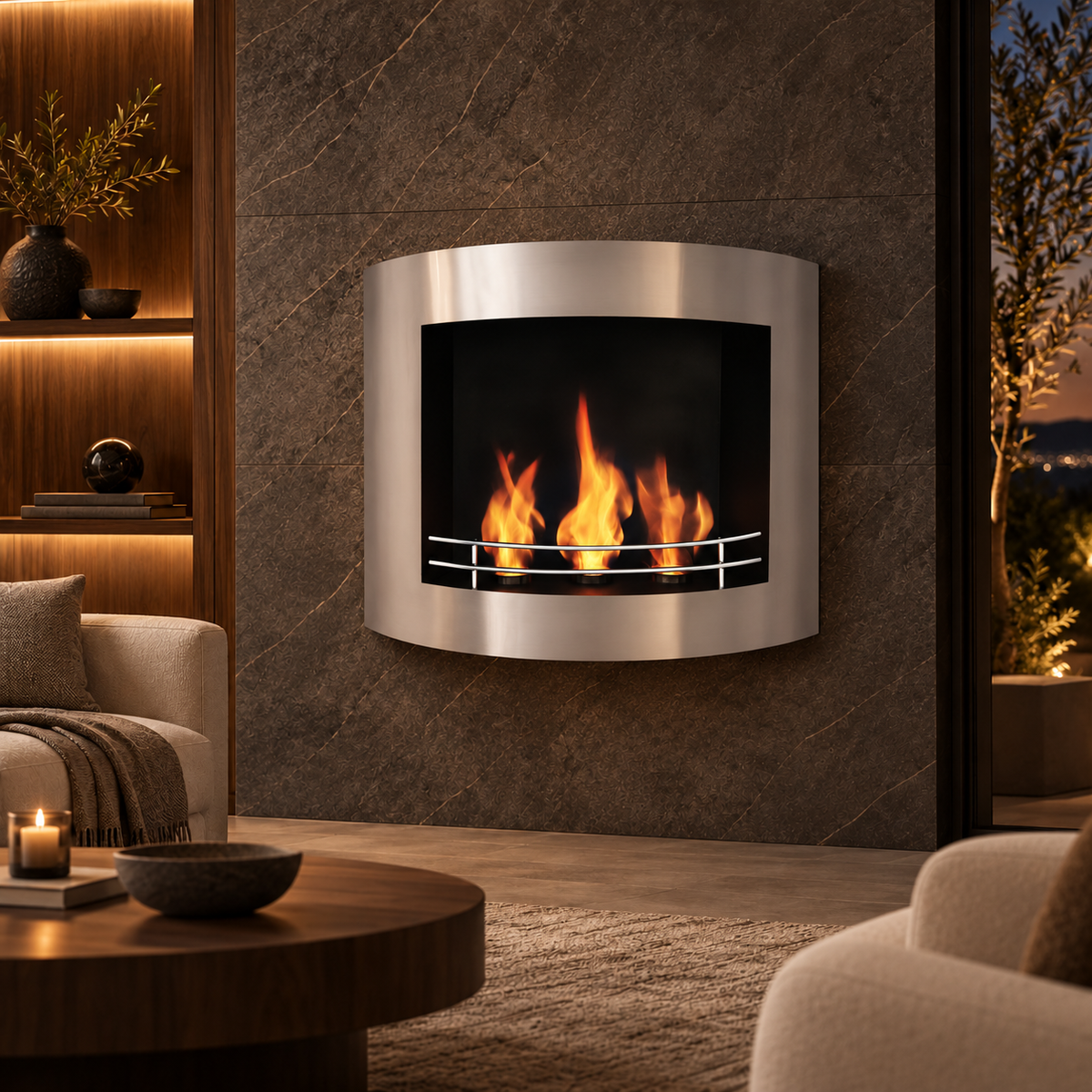 Prive Wall-Mounted Bioethanol Fireplace
