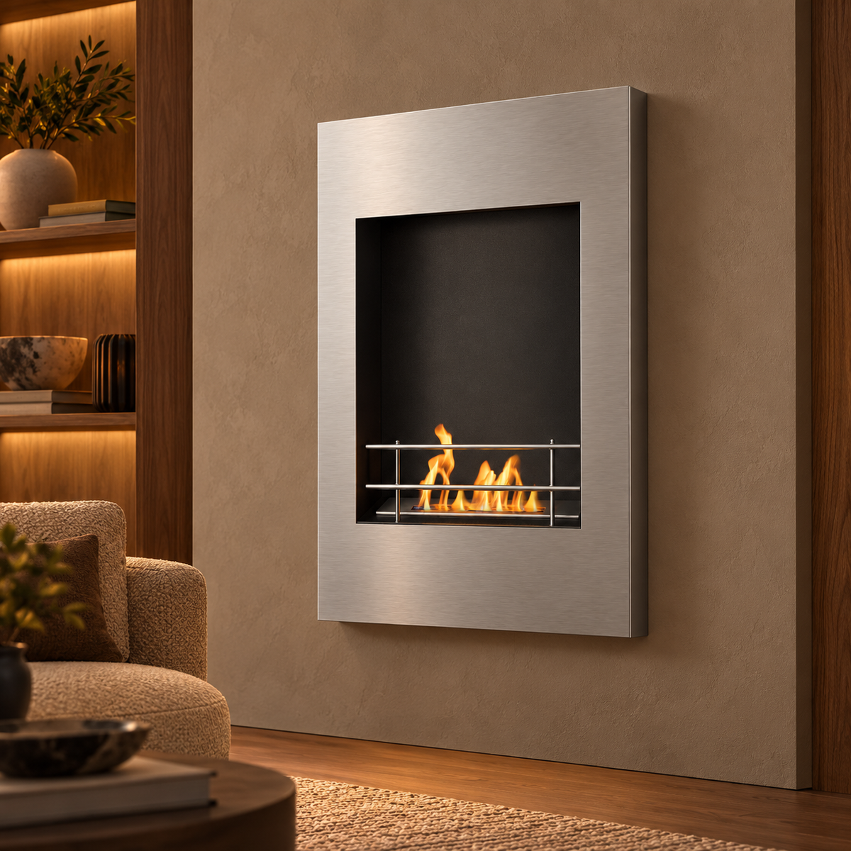 Xelo Vertical Wall-Mounted Bioethanol Fireplace